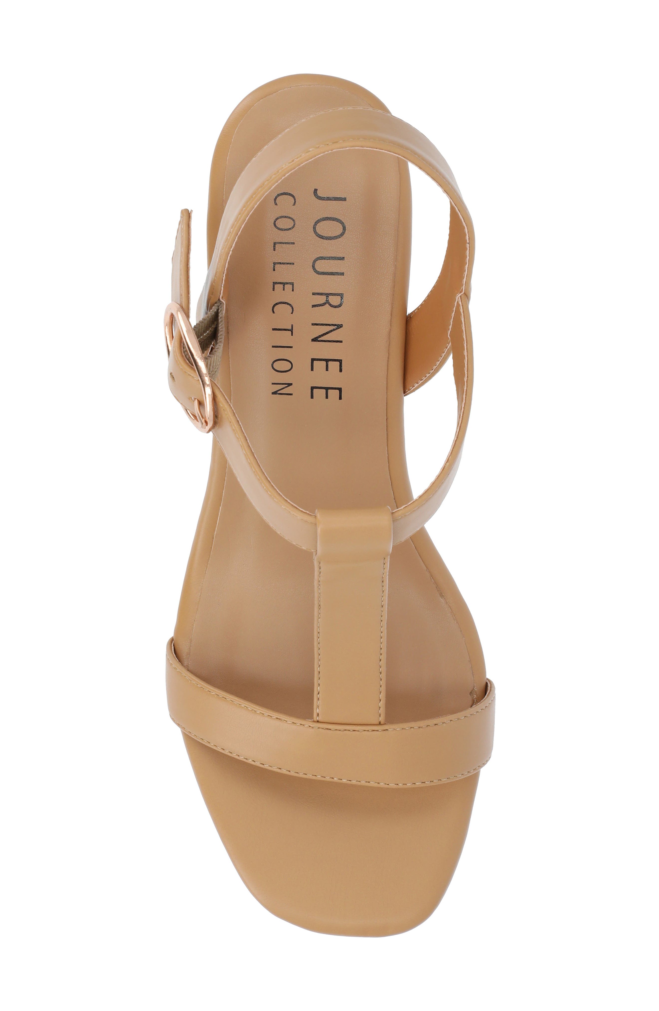 Matildaa T-Strap Platform Wedge Sandal, Alternate, color, TAN