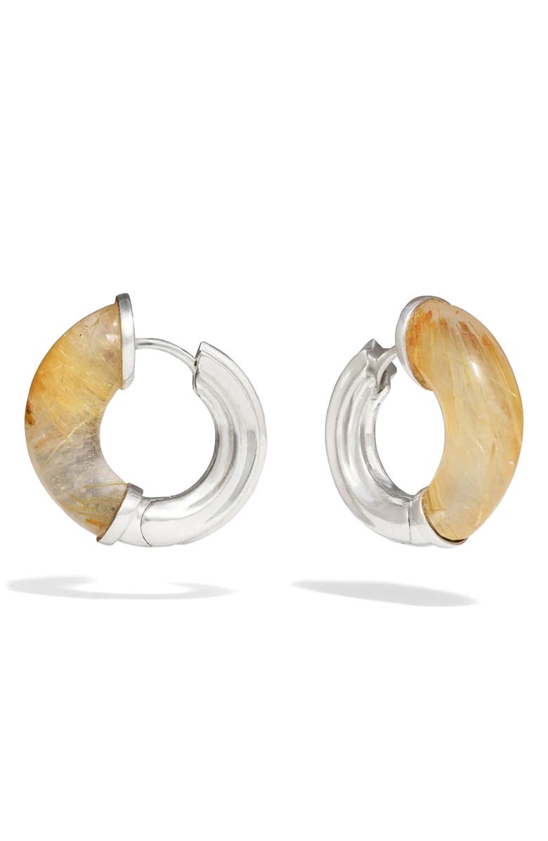 Awe Inspired Star-Carved Hoop Earrings, Main, color, 