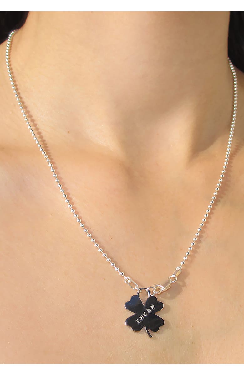 Rimor Jewelry Lucky Clover Chain Necklace, Alternate, color, Silver