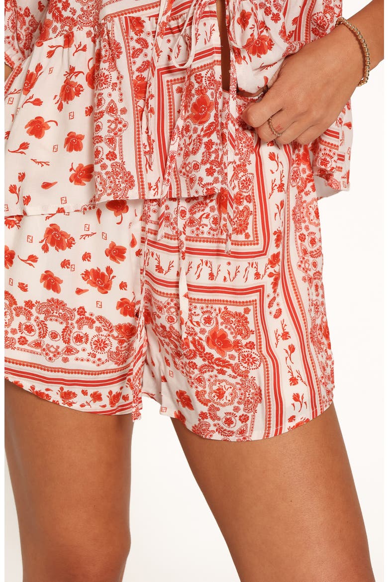Nala High Waist Shorts, Alternate, color, RED BANDANA