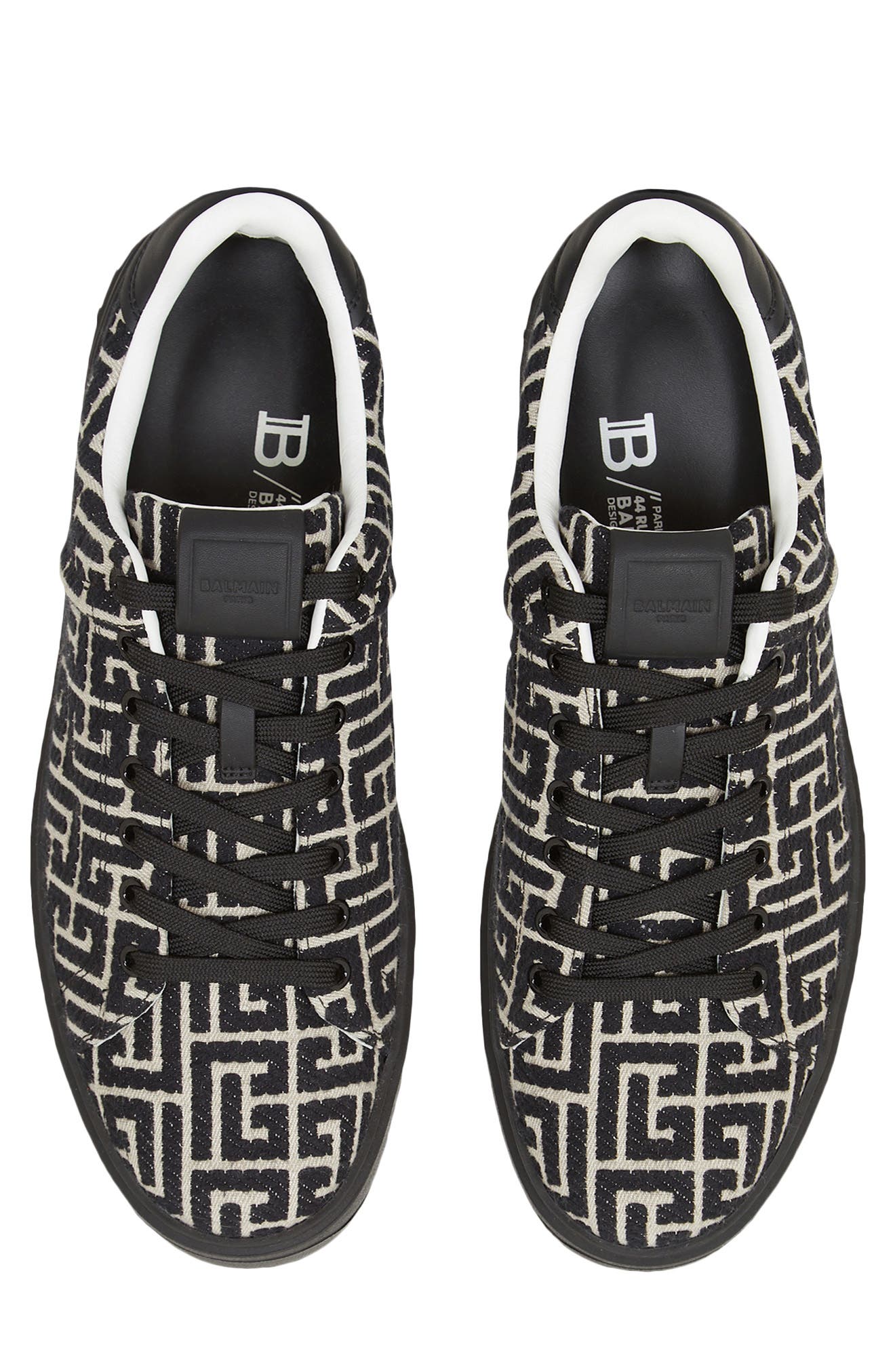 Balmain B Court Monogram Jacquard Low Top Sneaker, Alternate, color, 