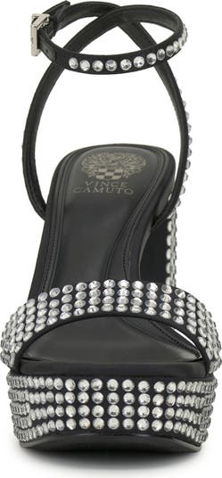 Pendrys Rhinestone Block Heel Sandal