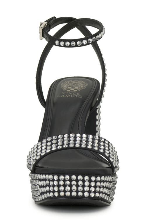 Vince Camuto Pendrys Rhinestone Block Heel Sandal In Black