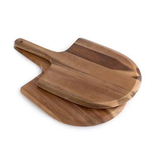 Toscana Acacia Personal Pizza Peel Serving Board Paddle Set Of 2 In Brown