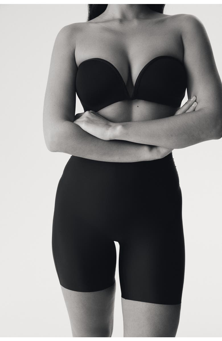 H&M 2-pack no-show light shaping bikers, Main, color, Black