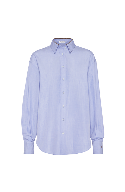 Cotton shirt with monili