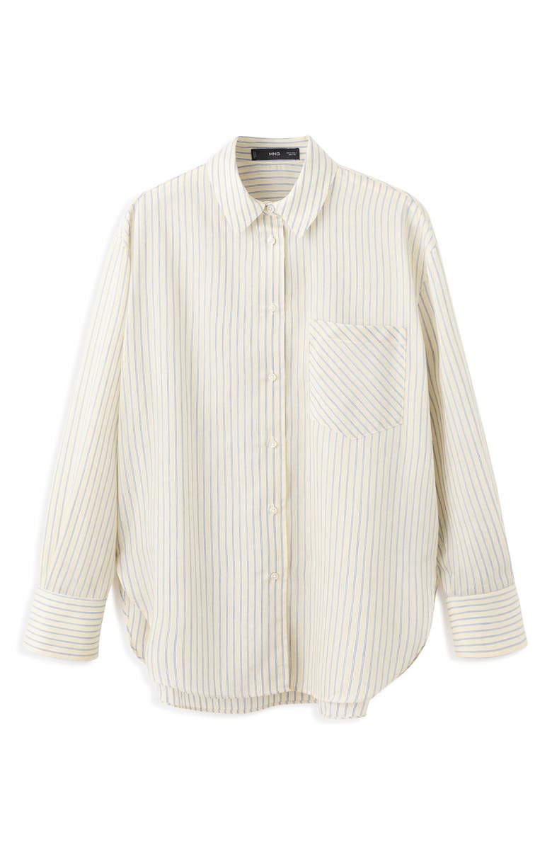 MANGO Stripe Oversize Button-Up Shirt, Alternate, color, 