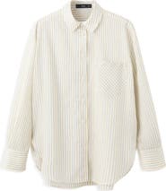MANGO Stripe Oversize Button-Up Shirt
