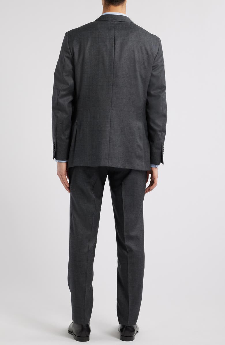 Peter Millar Hartford Classic Fit Black Glen Plaid Wool Suit, Alternate, color, Charcoal