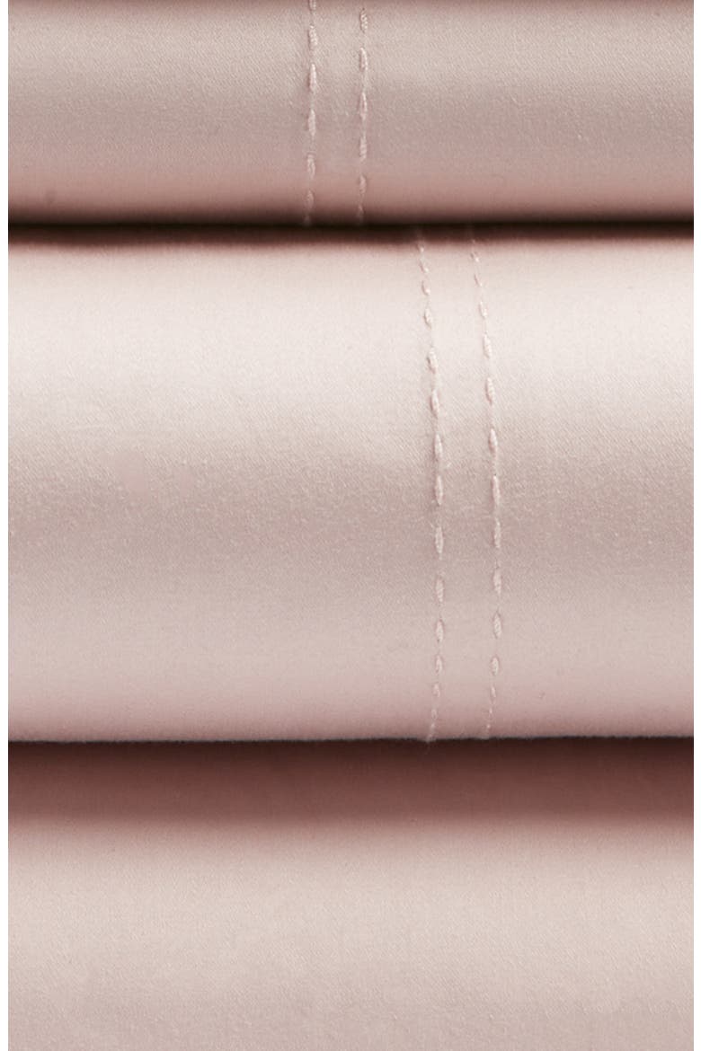 400 Thread Count Organic Cotton Sateen Sheet Set, Alternate, color, PINK SEPIA