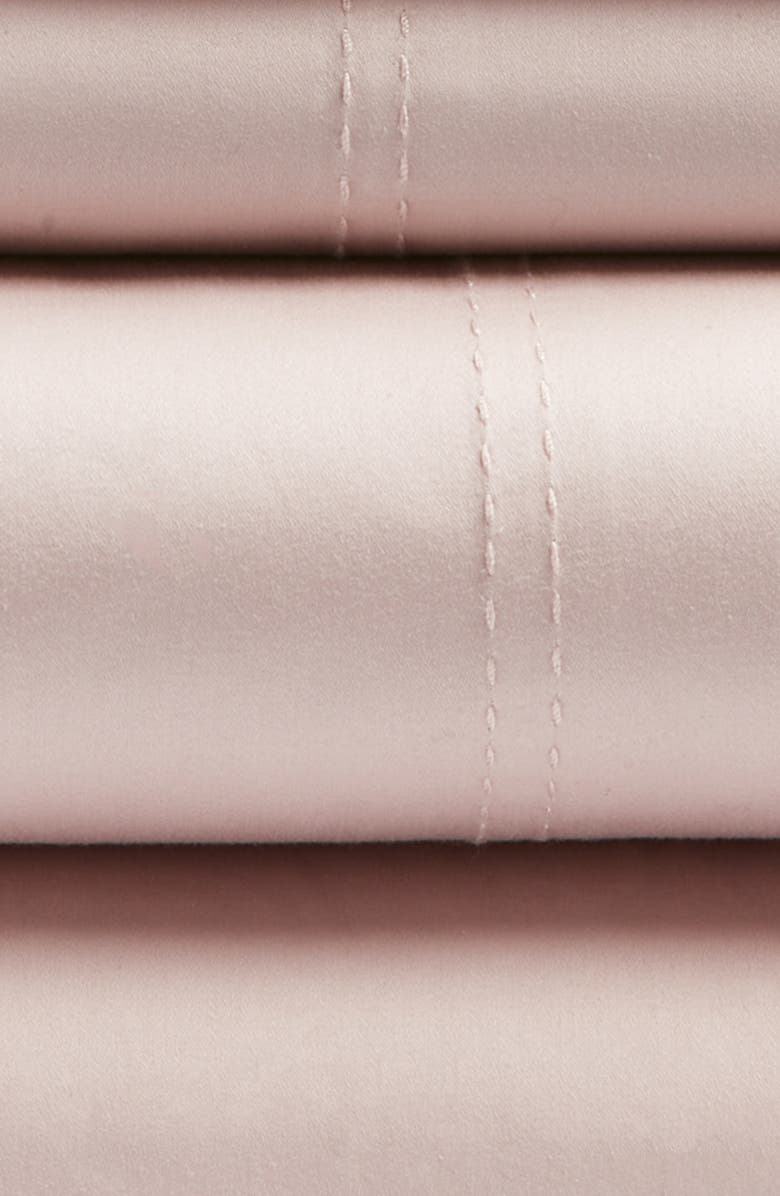 Nordstrom 400 Thread Count Organic Cotton Sateen Sheet Set, Alternate, color, Pink Sepia