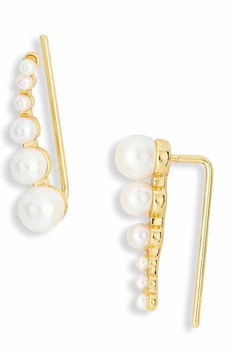 NORDSTROM RACK Faux Pearl Ear Climbers