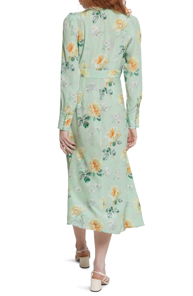 & Other Stories Floral Print Long Sleeve Midi Dress, Alternate, color, Green