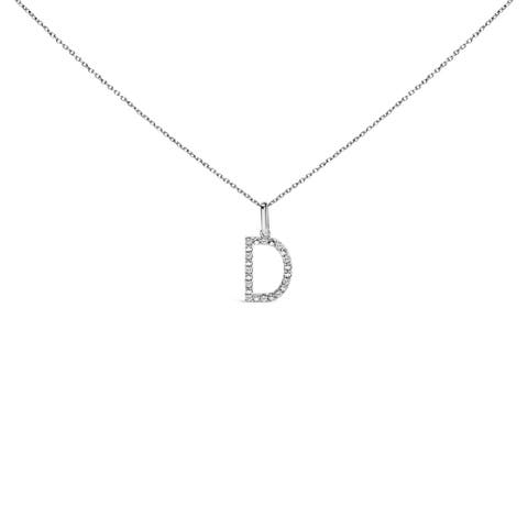 Sterling Silver Diamond Accent "A-Z" Initial Pendant Necklace