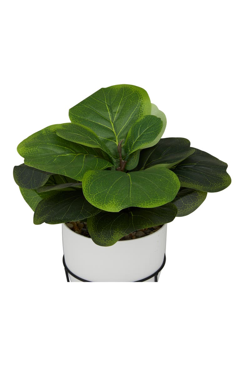 Green Faux Foliage Potted Artificial Fiddle Fig Leaf Tree, Alternate, color, GREEN