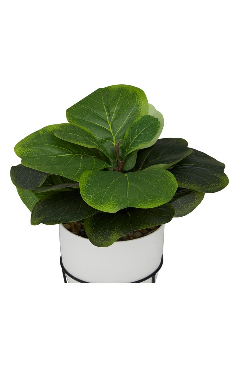 GINGER BIRCH STUDIO Green Faux Foliage Potted Artificial Fiddle Fig Leaf Tree, Alternate, color, Green