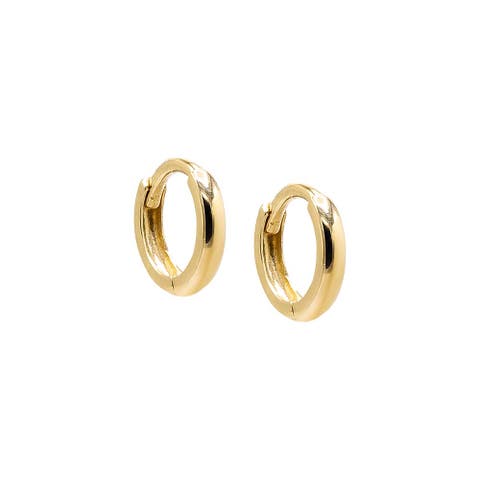 Thin Solid Cartilage Huggie Earring 14K