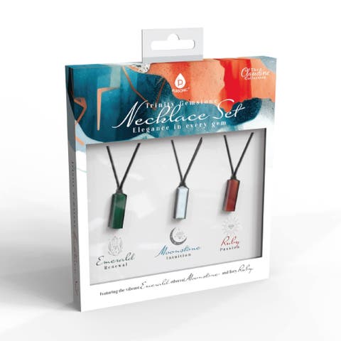 Trinity Gemstone Necklace Set Elegance in Every Gem