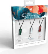 PURSONIC Trinity Gemstone Necklace Set Elegance in Every Gem