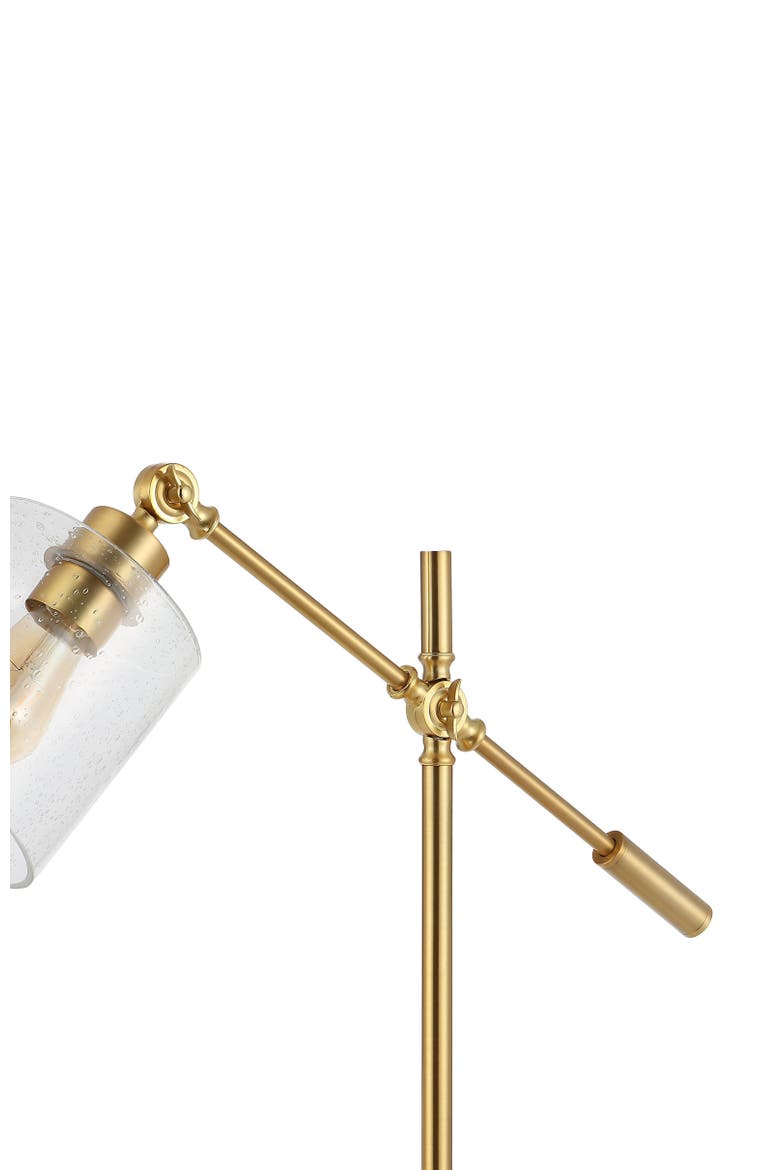 Kathryn Classic 23" Iron/Seeded Glass Adjustable Head Modern USB Charging LED Task Lamp, Brass Gold, Alternate, color, Brass Gold