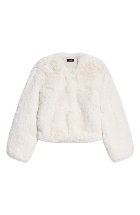 Faux Fur V-Neck Jacket