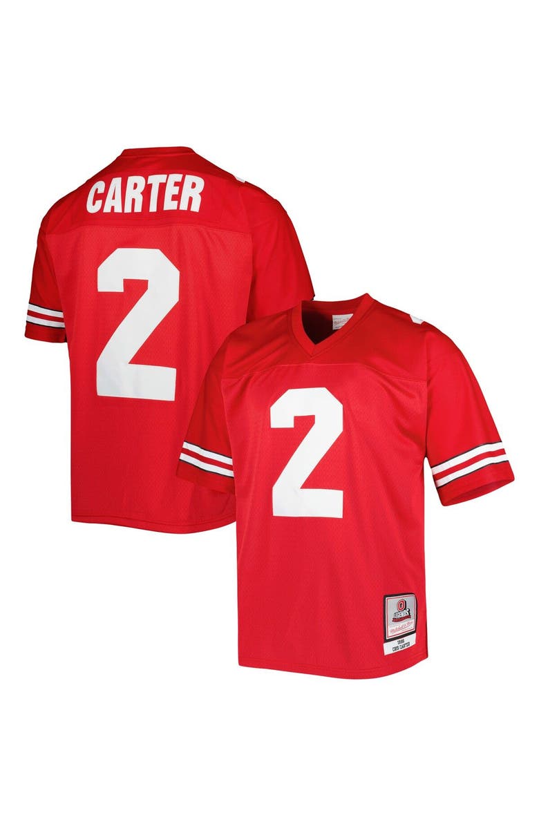 Mitchell & Ness Men's Mitchell & Ness Cris Carter Scarlet Ohio State Buckeyes Authentic Jersey, Main, color, Scarlet