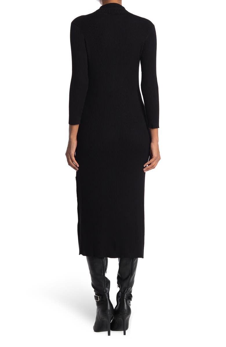 Calvin Klein Mock Neck Side Button Sweater Dress, Alternate, color,
