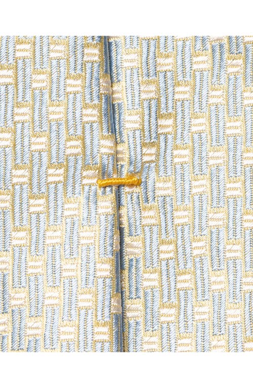 Eton Light Yellow Geometric Pattern Silk Jacquard Tie In Light Yellow