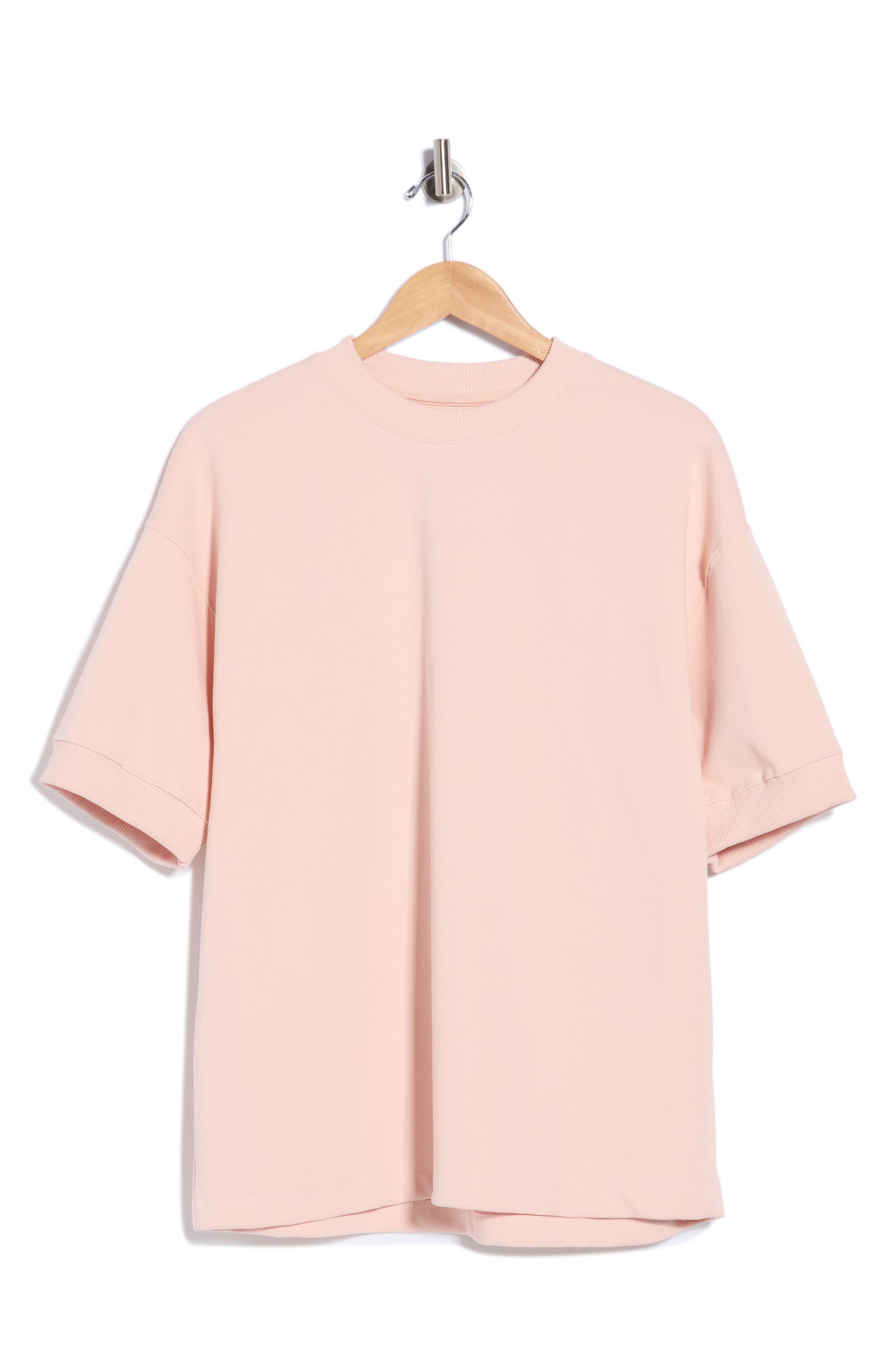 DENIM AND FLOWER Textured Microstripe Cotton Blend T-Shirt