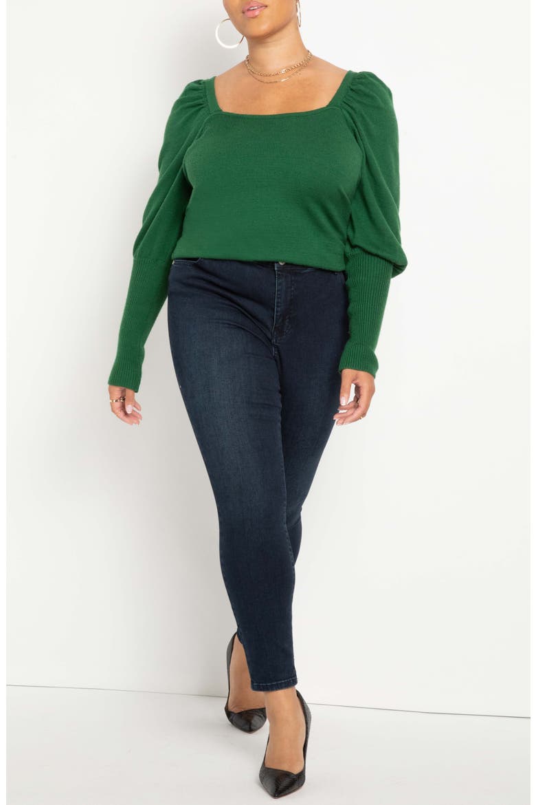 Folded Neck Sweater, Alternate, color, EDEN