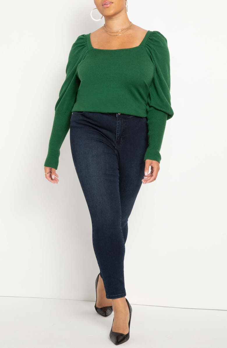 ELOQUII Folded Neck Sweater, Alternate, color,