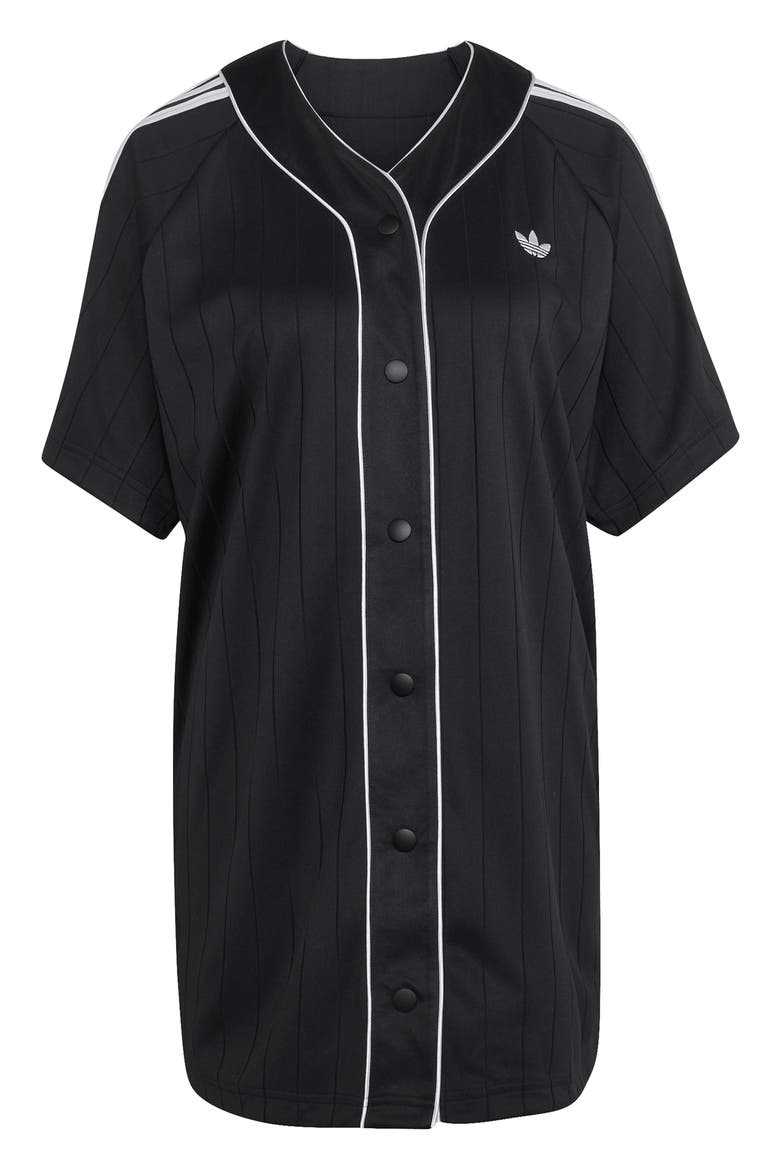 Pinstripe Baseball Minidress, Main, color, BLACK/ WHITE/ GREY TWO