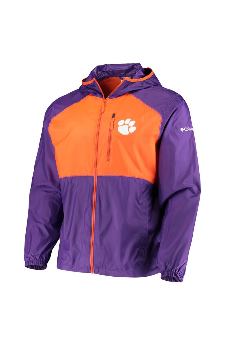 Columbia Men's Columbia Purple/Orange Clemson Tigers Flash Forward Hoodie Full-Zip Lightweight Windbreaker, Alternate, color, 