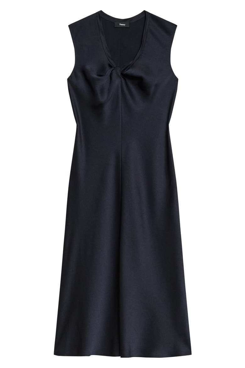 Twist Scoop Satin Dress, Alternate, color, NOCTURNE NAVY