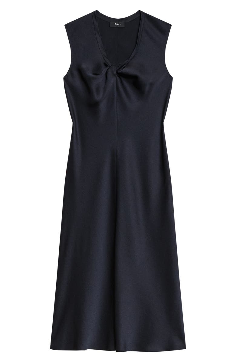 Theory Twist Scoop Satin Dress, Alternate, color, Nocturne Navy