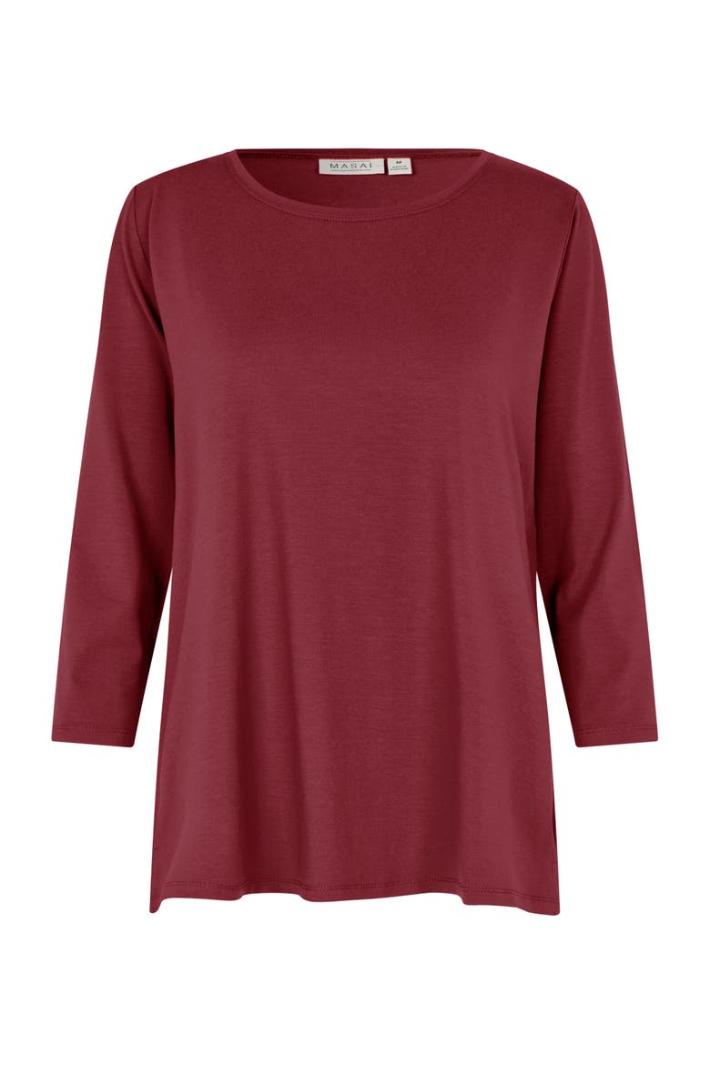 MaCecille 3/4 Sleeve T-Shirt, Alternate, color, Tawny Port