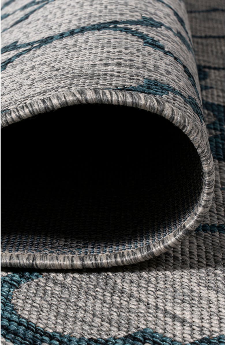 JONATHAN Y Galon Filigree Indoor/Outdoor Area Rug, Alternate, color, Gray/Teal
