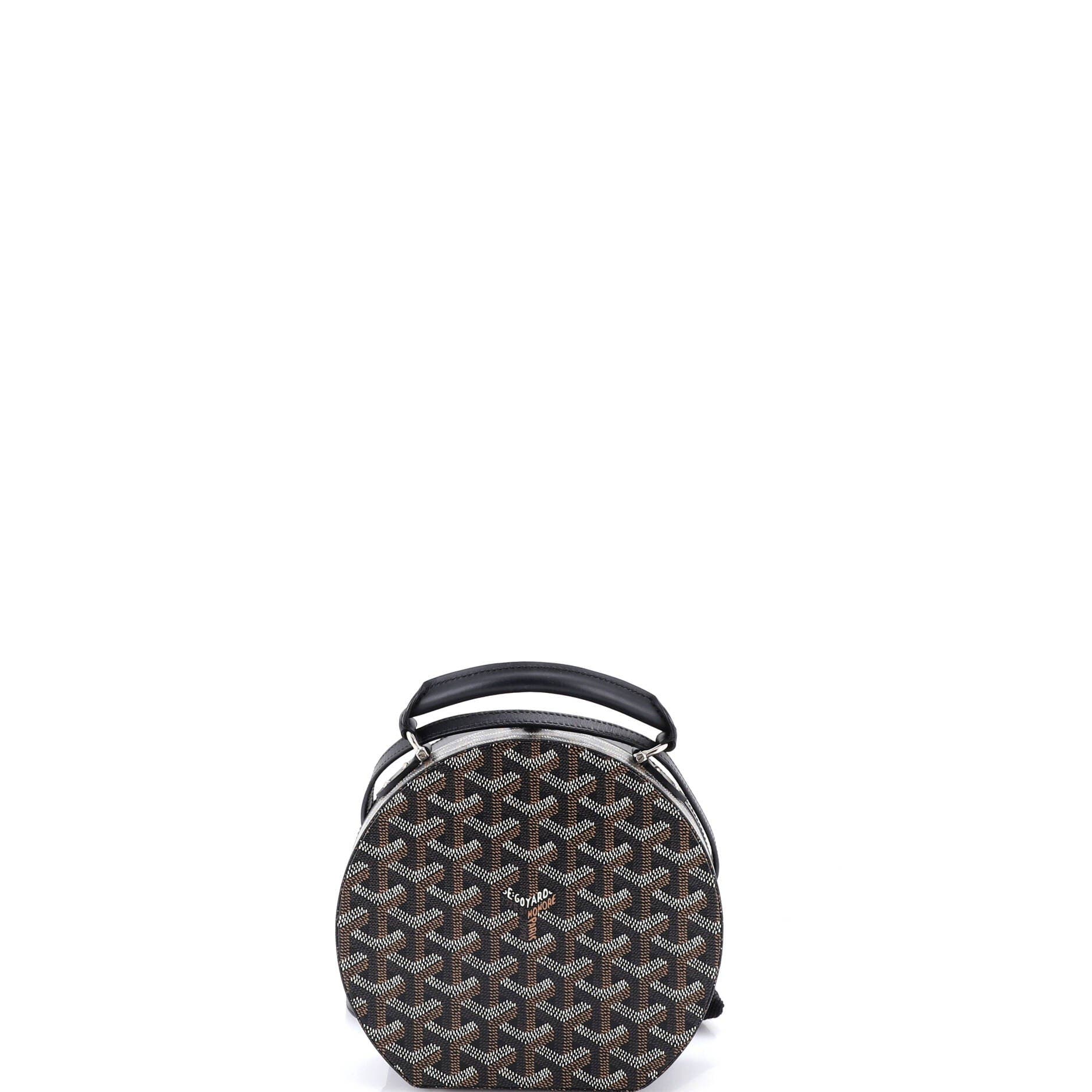 Pre-Owned Goyard Alto Hatbox Bag Coated Canvas, Alternate, color, Black