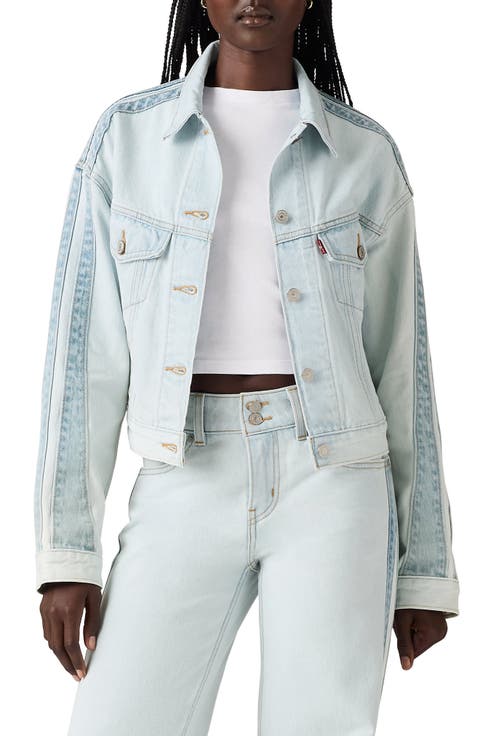 Shrunken '90s Stripe Denim Trucker Jacket