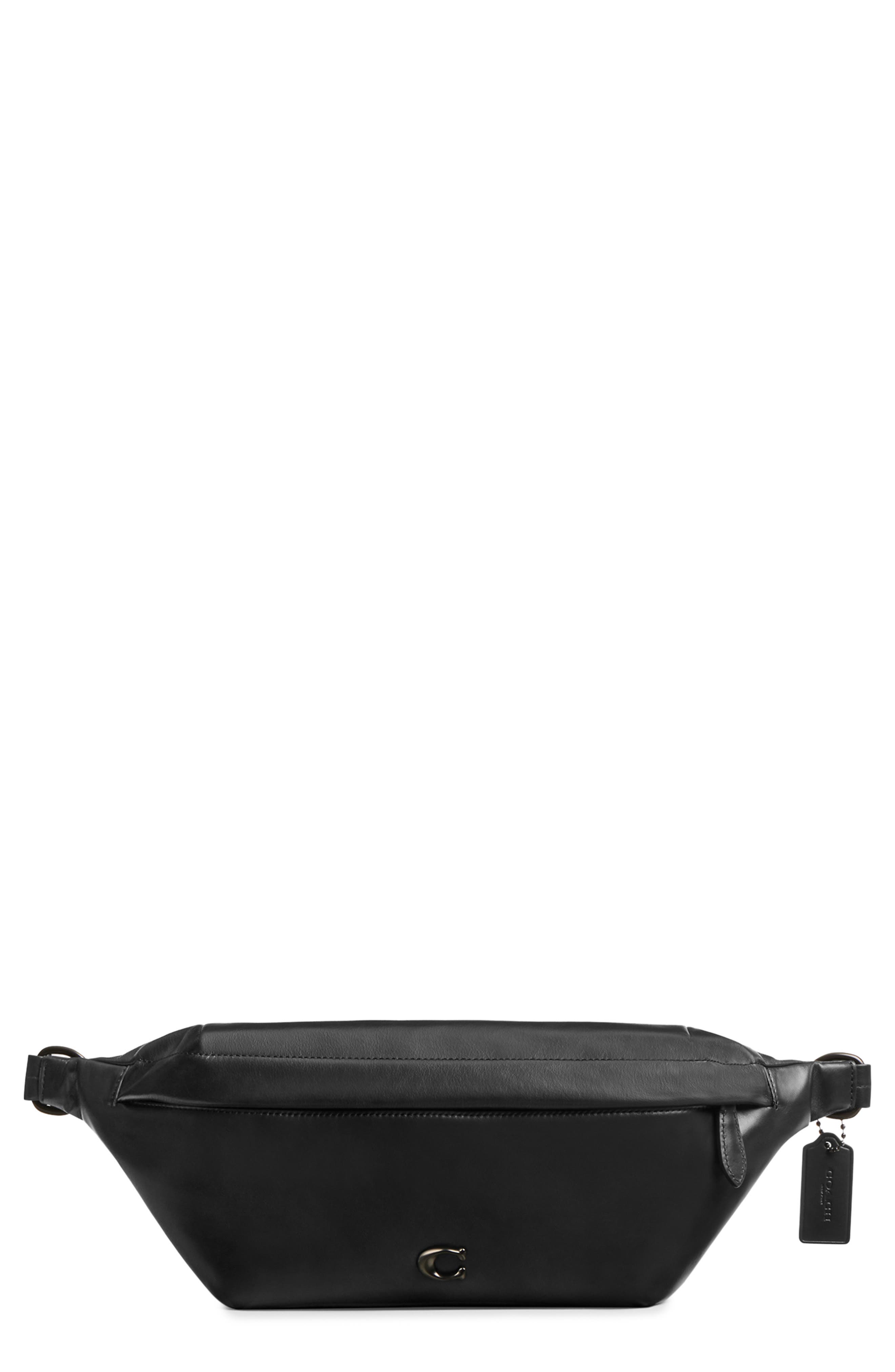 COACH Hall Leather Belt Bag, Main, color, 