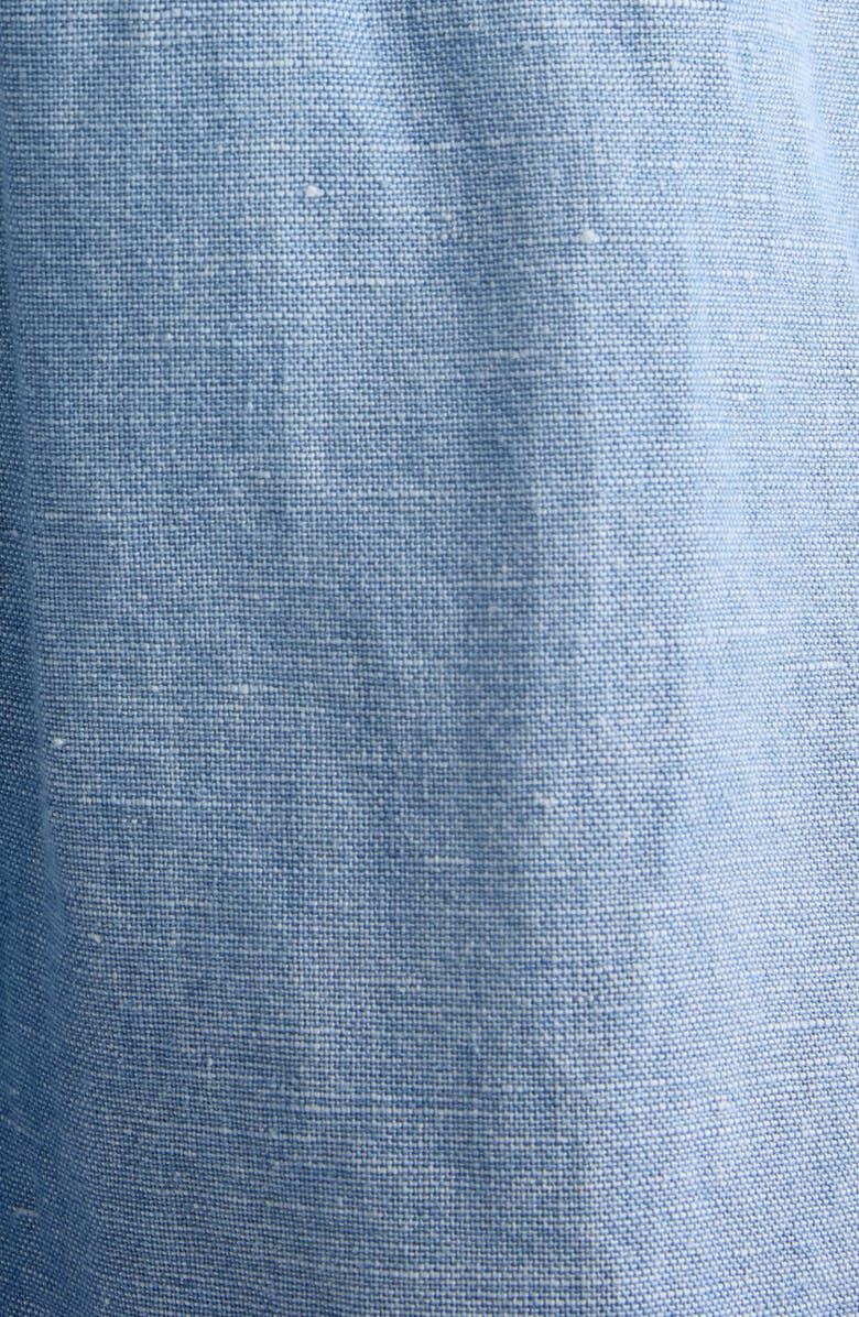 Acne Studios Oversize Cotton & Linen Chambray Shorts, Alternate, color, Mid Blue