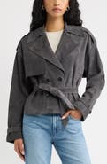 Open Edit Suede Trench Jacket