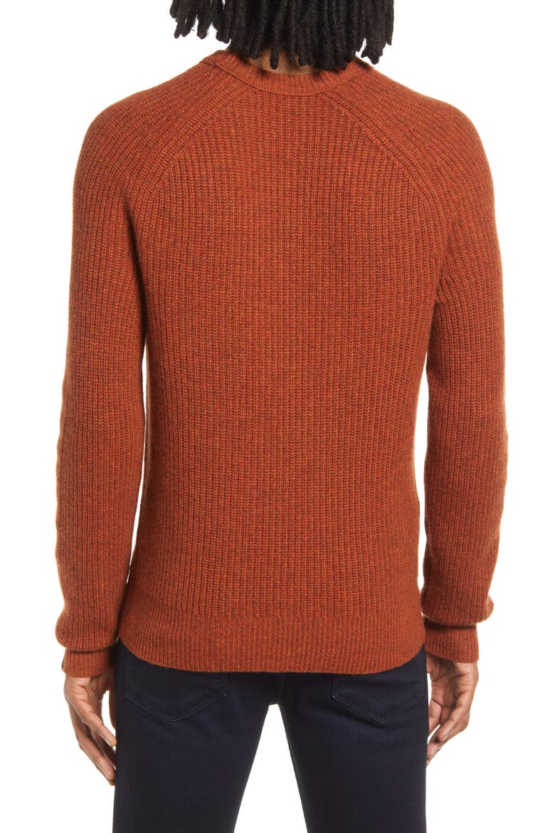 Pierce Marled Cashmere Crewneck Sweater, Alternate, color, RUST