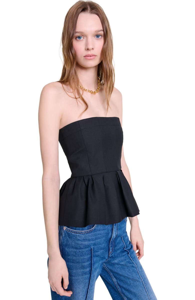 maje Bustier top with basque, Main, color, 