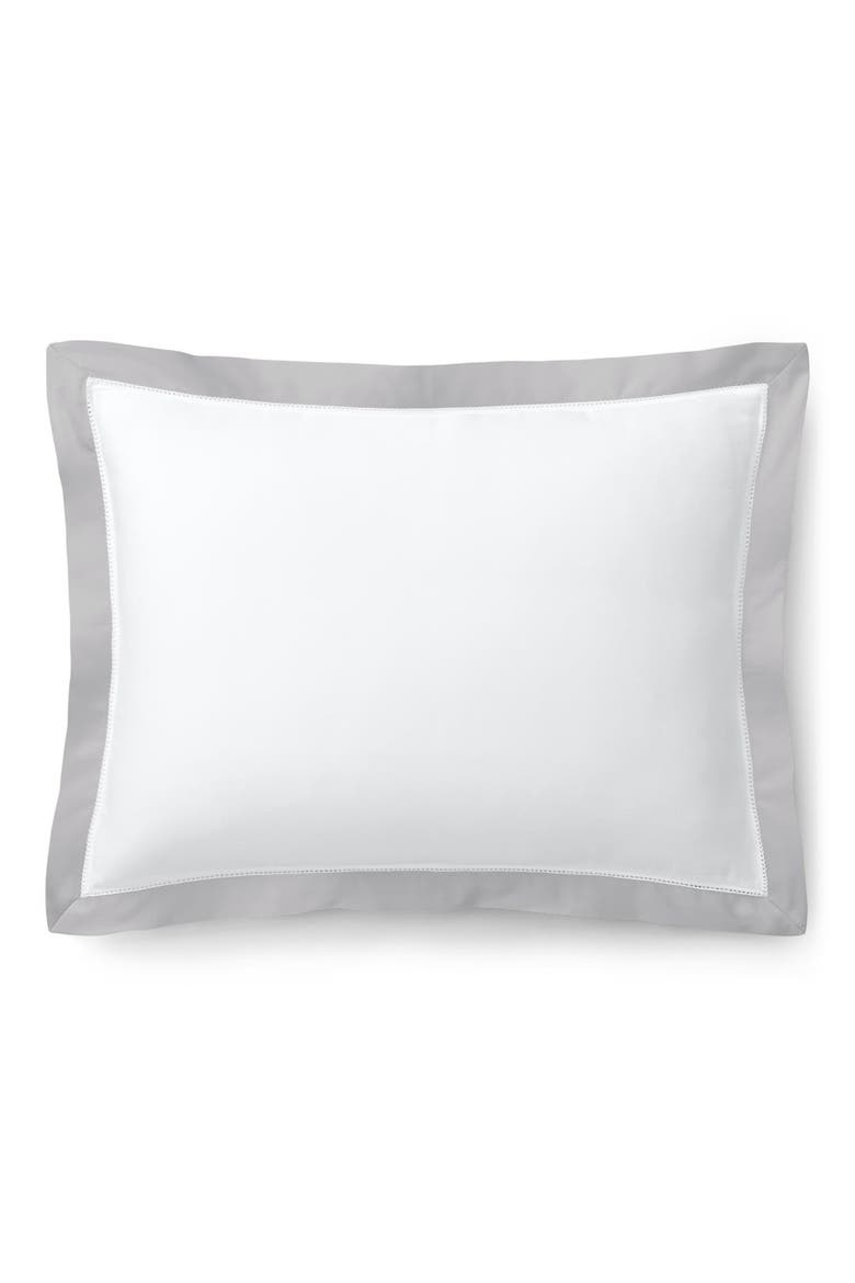 Contrast Border Organic Cotton Sham, Main, color, TRUE PLATINUM