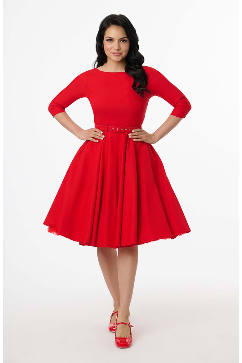 Devon Swing Dress, Main, color, Red