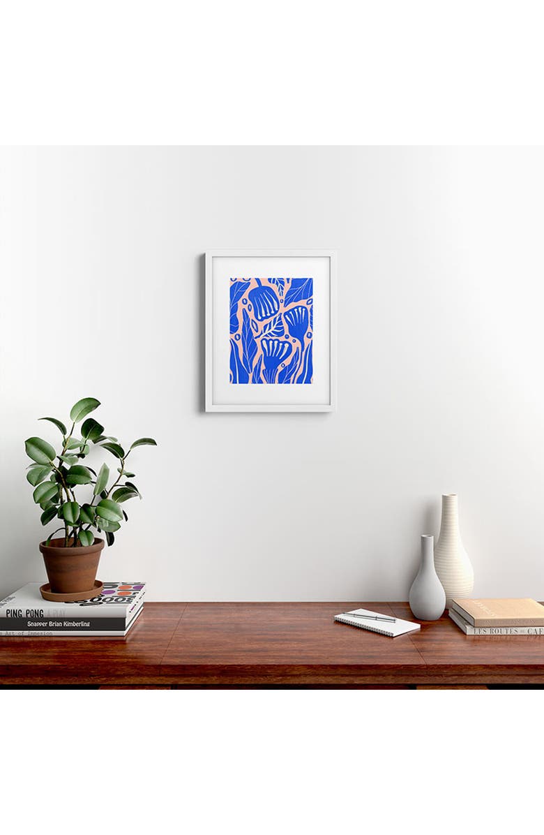 Deny Designs 'Abstract Floral' by Viviana Gonzalez Framed Wall Art, Alternate, color, Blue