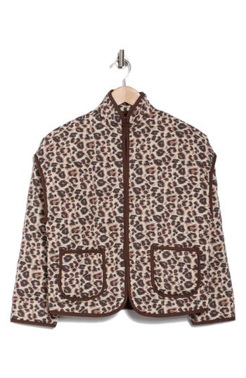Shop Vigoss Leopard Box Quilted Jacket In Cheetah