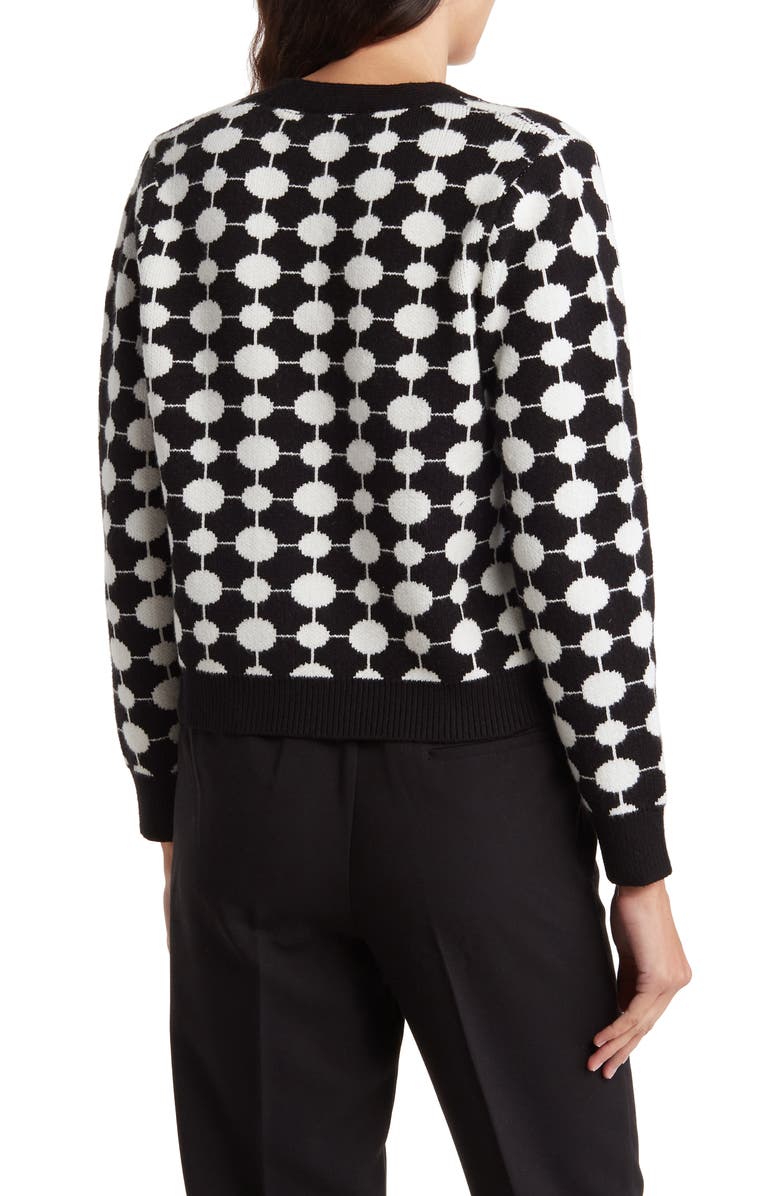 Renee C Dot Button Front Crop Cardigan, Alternate, color, 