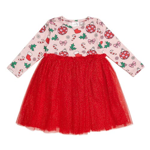 Sweet Wink Disco Christmas Long Sleeve Tutu Dress In Multicolor